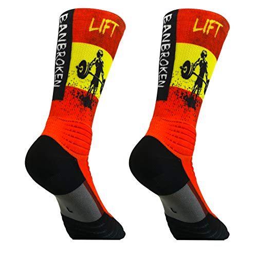 Calcetines SPAIN BANBROKEN (1 PAR) Estabilidad en pie Fitness, Gimnasio, Crossfit, Running, Halterofilia, Ciclismo - Hombre, Mujer -Unisex (2unds) (SPAIN, L/XL)