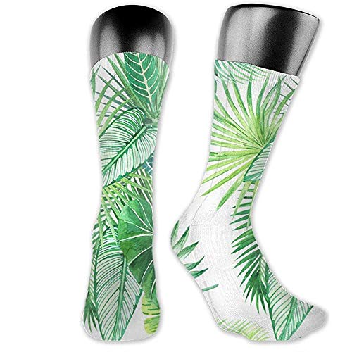 Calcetines,Calcetines Con Estampado 3D De Hojas De Palma En Acuarela Calcetines Decorativos De Rodilla Para Adultos Adolescentes Niños Niñas,40cm