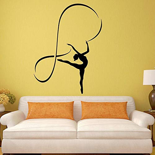 Calcomanía de pared gimnasia rítmica deportes chica vinilo pegatina ventana vidrio Mural decoración del hogar chica dormitorio gimnasio