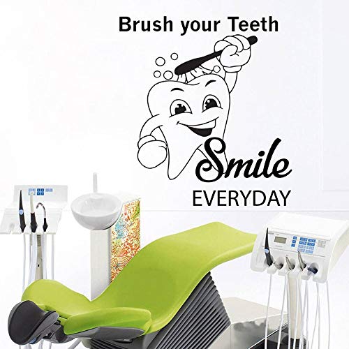 Calcomanía de vinilo diseño de habitación mural de dientes pegatinas de pared clínica dental cepillo de cuidado dental sonrisa papel tapiz decoración de la habitación Calcomanía de vinilo diseño de habitación mural de dientes pegatinas de pared clínica dental cepillo de cuidado dental sonrisa papel tapiz decoración de la habitación