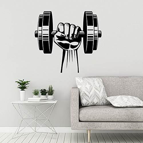 Calcomanías de pared con mancuernas gimnasio centro de fitness culturismo decoración del dormitorio del hogar pegatinas de pared de vinilo arte mural de poder Calcomanías de pared con mancuernas gimnasio centro de fitness culturismo decoración del dormitorio del hogar pegatinas de pared de vinilo arte mural de poder