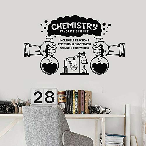 Calcomanías de pared material de ciencia laboratorio de química aula escolar decoración de interiores puertas y ventanas pegatinas de vinilo papel tapiz de texto