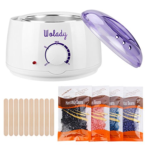 Calentador de Cera de la Aplicación Eléctrica Wolady Kit de Eliminación de Cera Caliente Depilatory Cera 500ml 4 Paquetes Granos de Cera 10 Palillos Madera Casero Spa Cara Brazos Axilas Piernas Bikini Calentador de Cera de la Aplicación Eléctrica Wolady Kit de Eliminación de Cera Caliente Depilatory Cera 500ml 4 Paquetes Granos de Cera 10 Palillos Madera Casero Spa Cara Brazos Axilas Piernas Bikini