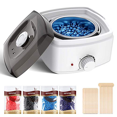 Calentador de Cera Eléctrico 500ML,Kit de Depilación de Cera Profesional,Calentador de cera Depilatoria Temperatura Ajusteble, 4 * 100g Paquetes Cera,20 Palitos para Cara Brazos Axilas Piernas Bikini Calentador de Cera Eléctrico 500ML,Kit de Depilación de Cera Profesional,Calentador de cera Depilatoria Temperatura Ajusteble, 4 * 100g Paquetes Cera,20 Palitos para Cara Brazos Axilas Piernas Bikini
