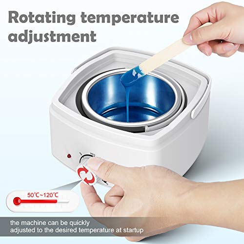 Calentador de Cera Eléctrico 500ML,Kit de Depilación de Cera Profesional,Calentador de cera Depilatoria Temperatura Ajusteble, 4 * 100g Paquetes Cera,20 Palitos para Cara Brazos Axilas Piernas Bikini Calentador de Cera Eléctrico 500ML,Kit de Depilación de Cera Profesional,Calentador de cera Depilatoria Temperatura Ajusteble, 4 * 100g Paquetes Cera,20 Palitos para Cara Brazos Axilas Piernas Bikini