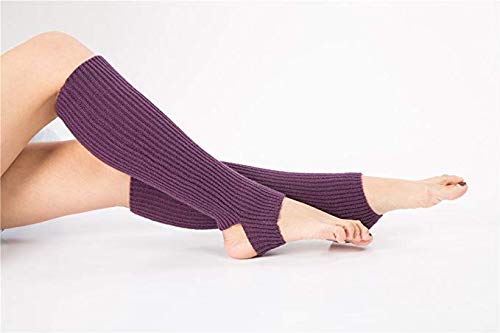 Calentadores Piernas Mujer, 1 Par Calentadores Calcetines de Pierna Tejidos de Punto, Invierno Calcetines Largo de Ganchillo Para Pilates, Ballet, Yoga