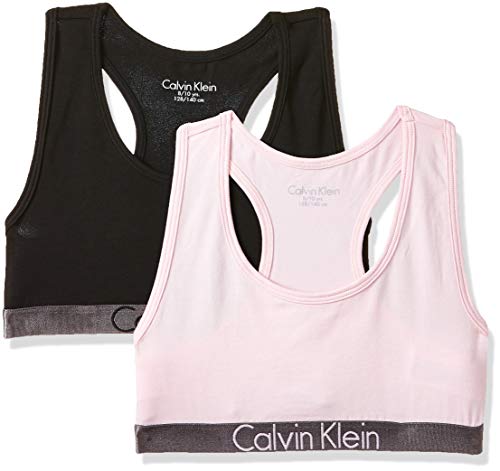 Calvin Klein 2 Pack Bralette Corsé, Multicolor (1 Black / 1 Unique 037), 104 (Talla del Fabricante: 4-5) para Niñas