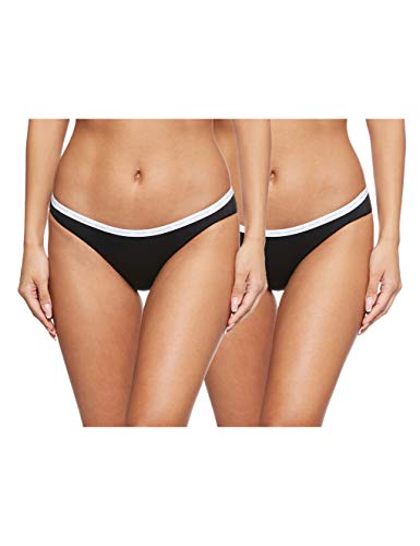 Calvin Klein 2pk Braguita de Bikini, Negro (Black/Black 001), (Talla del Fabricante: Medium) para Mujer Calvin Klein 2pk Braguita de Bikini, Negro (Black/Black 001), (Talla del Fabricante: Medium) para Mujer