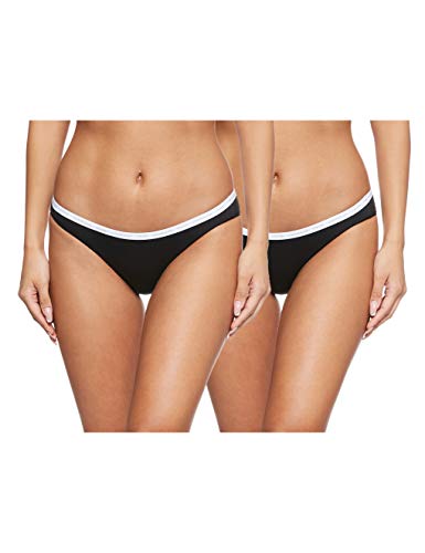 Calvin Klein 2pk Braguita de Bikini, Negro (Black/Black 001), (Talla del Fabricante: Medium) para Mujer