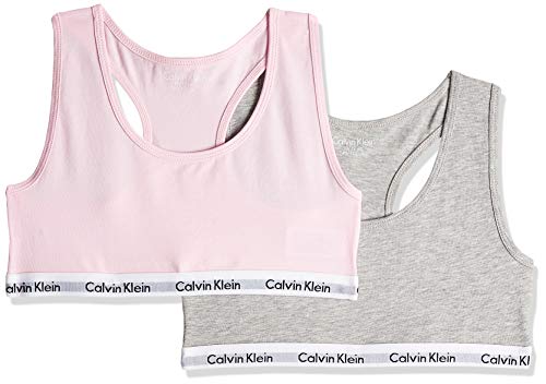 Calvin Klein 2pk Bralette Ropa Interior, Grey Htr/Unique 901, 8-10 aƱos para NiƱas Calvin Klein 2pk Bralette Ropa Interior, Grey Htr/Unique 901, 8-10 aƱos para NiƱas