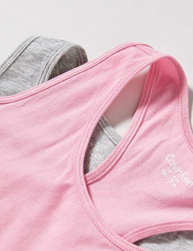 Calvin Klein 2pk Bralette Ropa interior,Rosa ( 1horchidsmoke/1greyheather ) , 12/14 Unisex Niños