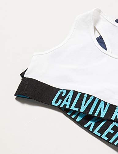 Calvin Klein 2pk Bralette Sujetador, Azul (1BlackIris/1White 0HC), 8-9 años (Talla del Fabricante: 8-10) para Niñas