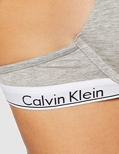 Calvin Klein Cotton-Modern T-Shirt (W.O EMBED Sujetador con Aros, Gris (Grey Heather 020), 90A (Talla del fabricante: 0A34) para Mujer