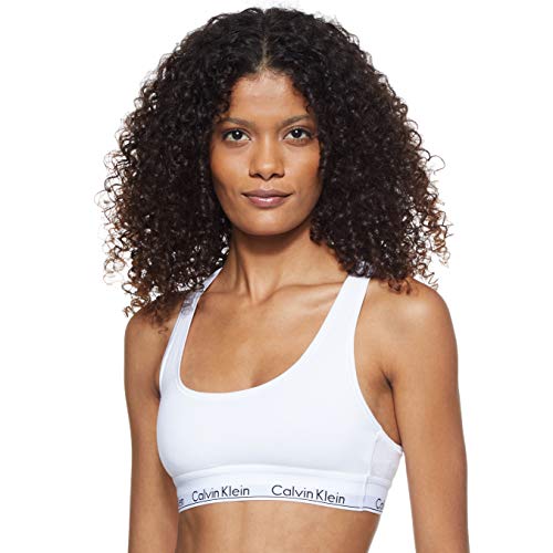 Calvin Klein Modern Cotton-Bralette Sujetador, Blanco (White 100), M para Mujer