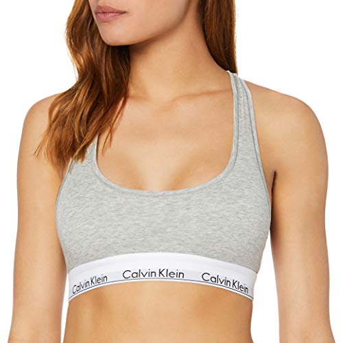 Calvin Klein Modern Cotton-Bralette Sujetador, Gris (Grey Heather 020), S para Mujer