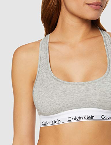 Calvin Klein Modern Cotton-Bralette Sujetador, Gris (Grey Heather 020), S para Mujer