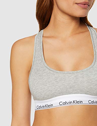 Calvin Klein Modern Cotton-Bralette Sujetador, Gris (Grey Heather 020), S para Mujer Calvin Klein Modern Cotton-Bralette Sujetador, Gris (Grey Heather 020), S para Mujer