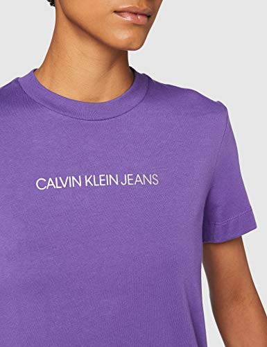 Calvin Klein Shrunken Inst Modern SS tee Camisa, Gentian Violet, M para Mujer