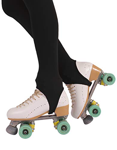 CALZITALY Medias con Estribo Para Mujer | Patinaje Artístico | Professional Skating | Natural, Negro | 70 Den | S, M, L | Calcetería Italiana | (M, Negro)