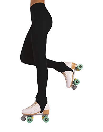 CALZITALY Medias con Estribo Para Mujer | Patinaje Artístico | Professional Skating | Natural, Negro | 70 Den | S, M, L | Calcetería Italiana | (M, Negro)