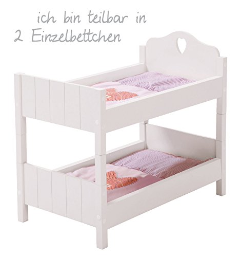 Cama de muñecas roba, coleccion de muebles para muñecas "Fairytale", cama de muñecas divisible, lacada en blanco, accesorios para muñecas con textiles. Cama de muñecas roba, coleccion de muebles para muñecas "Fairytale", cama de muñecas divisible, lacada en blanco, accesorios para muñecas con textiles.