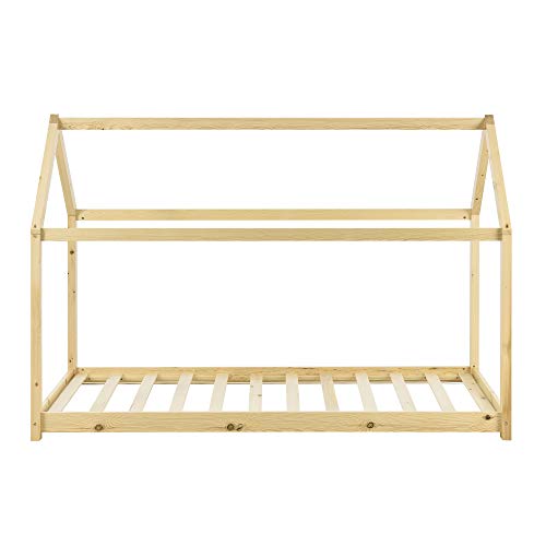 Cama para niños de Madera Pino 70 x 140cm o 80 x 160cm Cama Infantil Forma de casa Casita Blanco o Pino Natural (Pino Natural, 90x200cm) Cama para niños de Madera Pino 70 x 140cm o 80 x 160cm Cama Infantil Forma de casa Casita Blanco o Pino Natural (Pino Natural, 90x200cm)