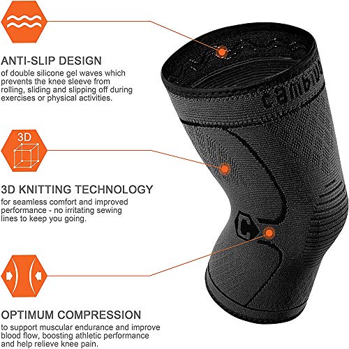 CAMBIVO 2 x Rodilleras Menisco y Ligamento, Rodillera Deportiva para Hombre y Mujer, Rodillera Compresion para Running, Voleibol, Artrosis, Tendinitis CAMBIVO 2 x Rodilleras Menisco y Ligamento, Rodillera Deportiva para Hombre y Mujer, Rodillera Compresion para Running, Voleibol, Artrosis, Tendinitis