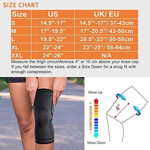 CAMBIVO 2 x Rodilleras Menisco y Ligamento, Rodillera Deportiva para Hombre y Mujer, Rodillera Compresion para Running, Voleibol, Artrosis, Tendinitis