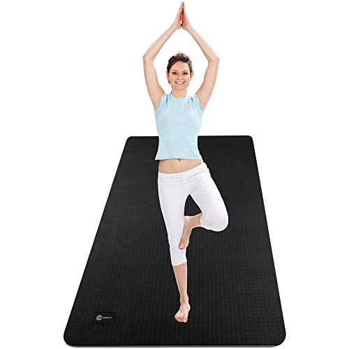 CAMBIVO Esterilla de Yoga Extra Grande, Yoga Mat con Correa de Transporte, Colchoneta Gimnasia Antideslizante para Yoga, Pilates, Gimnasio, Deporte, Ejercicio en Casa (185 x 91 x 0,6cm)