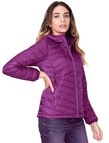 CAMEL CROWN Chaqueta de Plumas para Mujer Ligero con Capucha a Prueba de Viento Chaqueta Abrigo de Invierno con Bolsillos Chaqueta de Entretiempo Portátil Chaqueta Térmica para Ocio Deporte Viajar