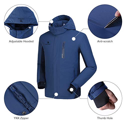 CAMEL CROWN Chaqueta Impermeable con Capucha para Hombre, A Prueba de Viento Chaqueta de Esquí con Forro Polar, Jacket Invierno para Montaña Cámping Viajes Snowboard Deportes Múltiples Bolsillos CAMEL CROWN Chaqueta Impermeable con Capucha para Hombre, A Prueba de Viento Chaqueta de Esquí con Forro Polar, Jacket Invierno para Montaña Cámping Viajes Snowboard Deportes Múltiples Bolsillos