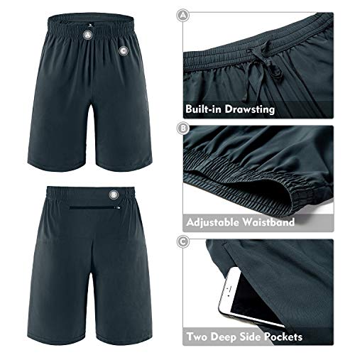 CAMEL CROWN Pantalones Cortos de Deporte Hombre Secado Rápido Verano Running Pantalón Shorts Transpirables Ligeros con Bolsillos para Correr Baloncesto Tenis Fitness Gym Training Jogging Marathon