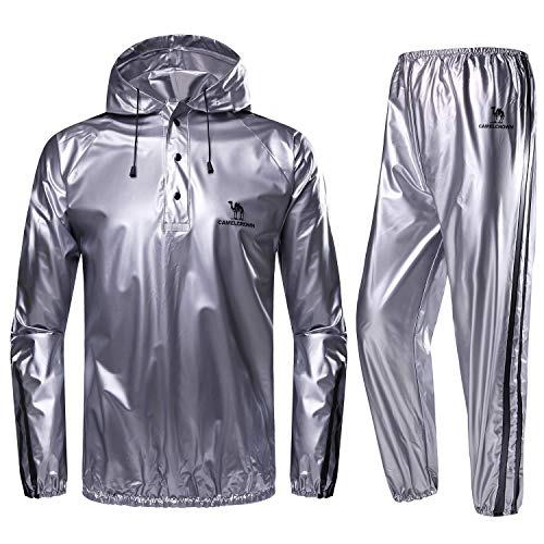 CAMEL CROWN Trajes de Sudoración para Fitness de Hombre Trajes de Sauna Traje de Pérdida de Peso con Capucha para Deportes Correr Yoga Gimnasio CAMEL CROWN Trajes de Sudoración para Fitness de Hombre Trajes de Sauna Traje de Pérdida de Peso con Capucha para Deportes Correr Yoga Gimnasio