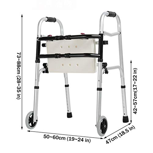 Caminante Asiento portátil Ajustable en Altura para Andador, Andador Pesado para obesidad, Andador Plegable, Andador Ligero para Ancianos: Adecuado Adultos Mayores