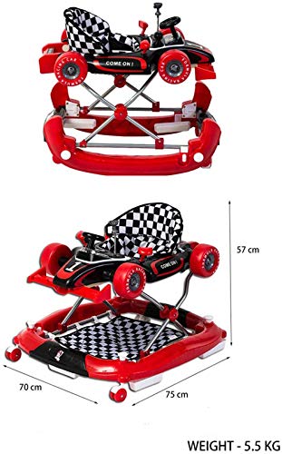 Caminantes para bebés, arnés para caminar para bebés, coche de juguete para niños de 6-18 meses de juego, carro, caballo mecedora, altura ajustable, música, prevención de vuelcos, niña y niño,Rojo Caminantes para bebés, arnés para caminar para bebés, coche de juguete para niños de 6-18 meses de juego, carro, caballo mecedora, altura ajustable, música, prevención de vuelcos, niña y niño,Rojo