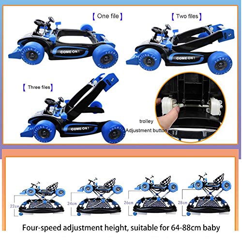 Caminantes para bebés, arnés para caminar para bebés, coche de juguete para niños de 6-18 meses de juego, carro, caballo mecedora, altura ajustable, música, prevención de vuelcos, niña y niño,Rojo