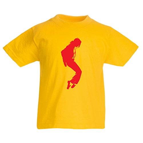 Camisas para niños Me Encanta MJ - Ropa de Club de Fans, Ropa de Concierto (3-4 Years Amarillo Rojo)