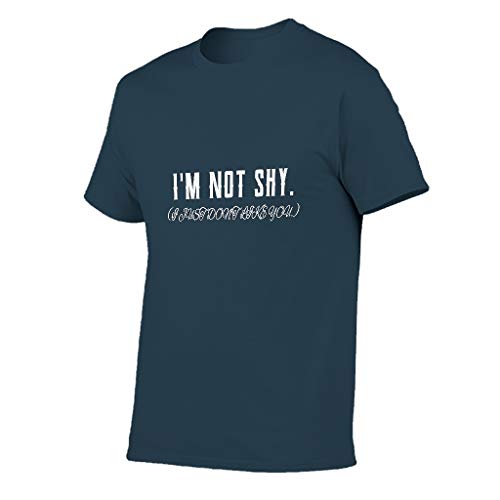 Camiseta de algodón para hombre con texto en inglés "I'm Not Shy Just Don't Like You" azul marino M Camiseta de algodón para hombre con texto en inglés "I'm Not Shy Just Don't Like You" azul marino M
