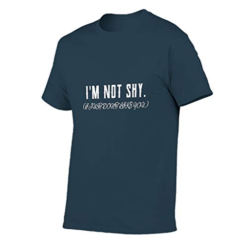 Camiseta de algodón para hombre con texto en inglés "I'm Not Shy Just Don't Like You" azul marino M