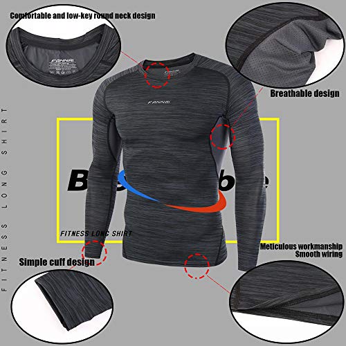 Camiseta de Compresión de Manga Larga Hombre Camiseta Deporte Manga Larga Top Deportiva para Correr Transpirable Secado Rápido para Fitness Running Ciclismo Correr Gym Entrenamiento