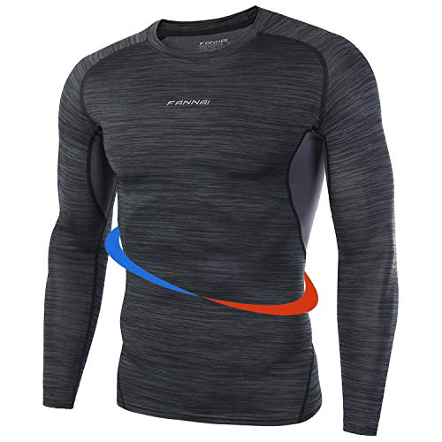 Camiseta de Compresión de Manga Larga Hombre Camiseta Deporte Manga Larga Top Deportiva para Correr Transpirable Secado Rápido para Fitness Running Ciclismo Correr Gym Entrenamiento