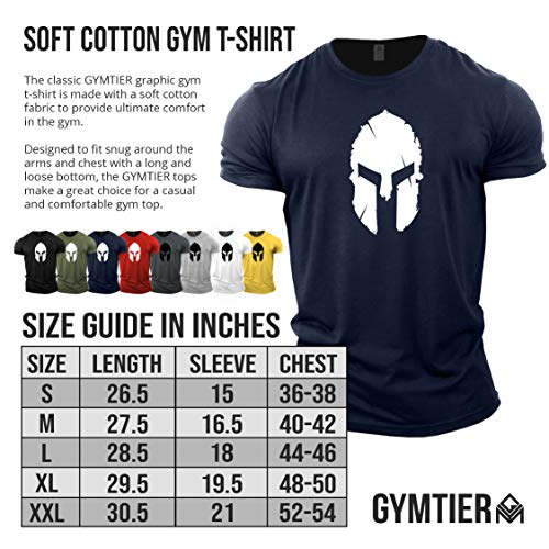 Camiseta de culturismo Gymtier para hombre con dibujo de casco espartano para entrenamiento en gimnasio Azul azul marino M Camiseta de culturismo Gymtier para hombre con dibujo de casco espartano para entrenamiento en gimnasio Azul azul marino M