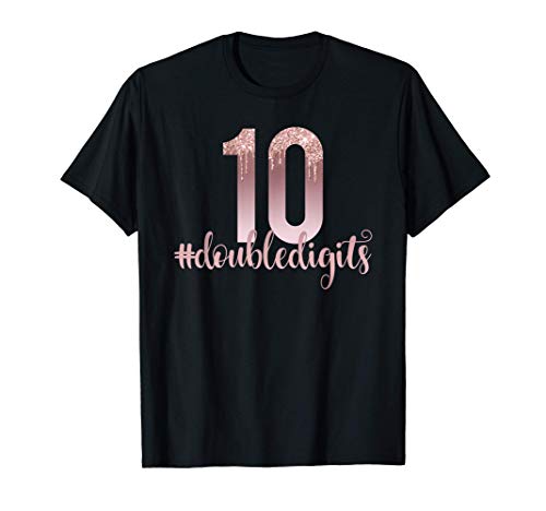 Camiseta de décimo cumpleaños con dos dígitos para niñas Camiseta
