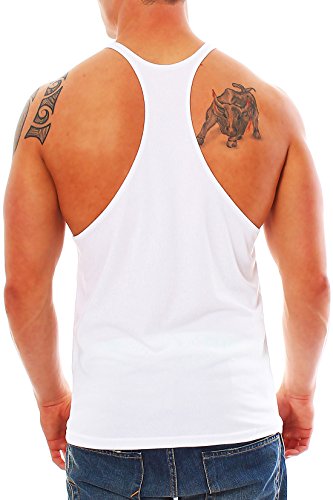 Camiseta de tirantes estilo playera para hombre Bodybuilding, Todo el año, Hombre, color Weiß, tamaño XX-Large