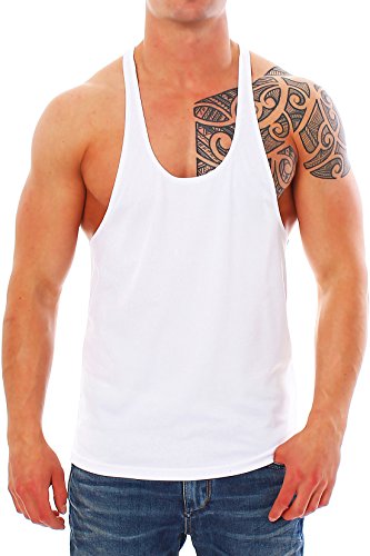 Camiseta de tirantes estilo playera para hombre Bodybuilding, Todo el año, Hombre, color Weiß, tamaño XX-Large