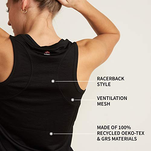 Camiseta Deportiva sin Mangas para Mujer, Pack de 1, Camiseta Suelta Racerback con Espalda Descubierta para el Gimnasio, Hacer Ejercicios, Correr, Yoga (Negro, Large)