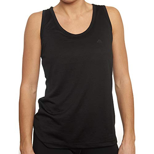 Camiseta Deportiva sin Mangas para Mujer, Pack de 1, Camiseta Suelta Racerback con Espalda Descubierta para el Gimnasio, Hacer Ejercicios, Correr, Yoga (Negro, Large)