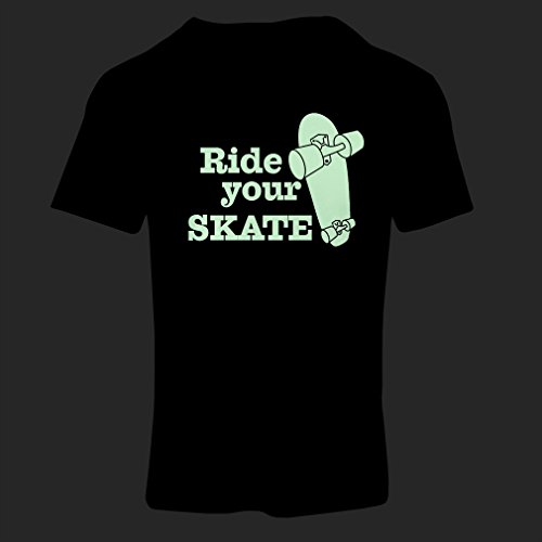 Camiseta Mujer Ride Your Skate! Streetwear, Urban Clothing, Skateboarding Clothes, Skating Gear (Large Negro Fluorescente)