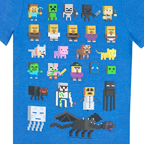 Camiseta para chicos de Minecraft azul real 9-10 Años