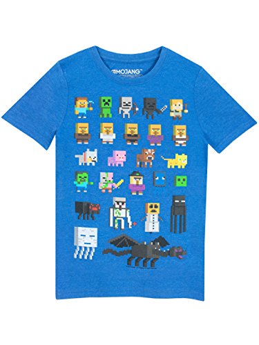 Camiseta para chicos de Minecraft azul real 9-10 Años